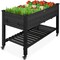 Best Choice Products Raised Garden Bed 48x24x32in Mobile Elevated Planter w/ Wheel Locks, Shelf, Liner